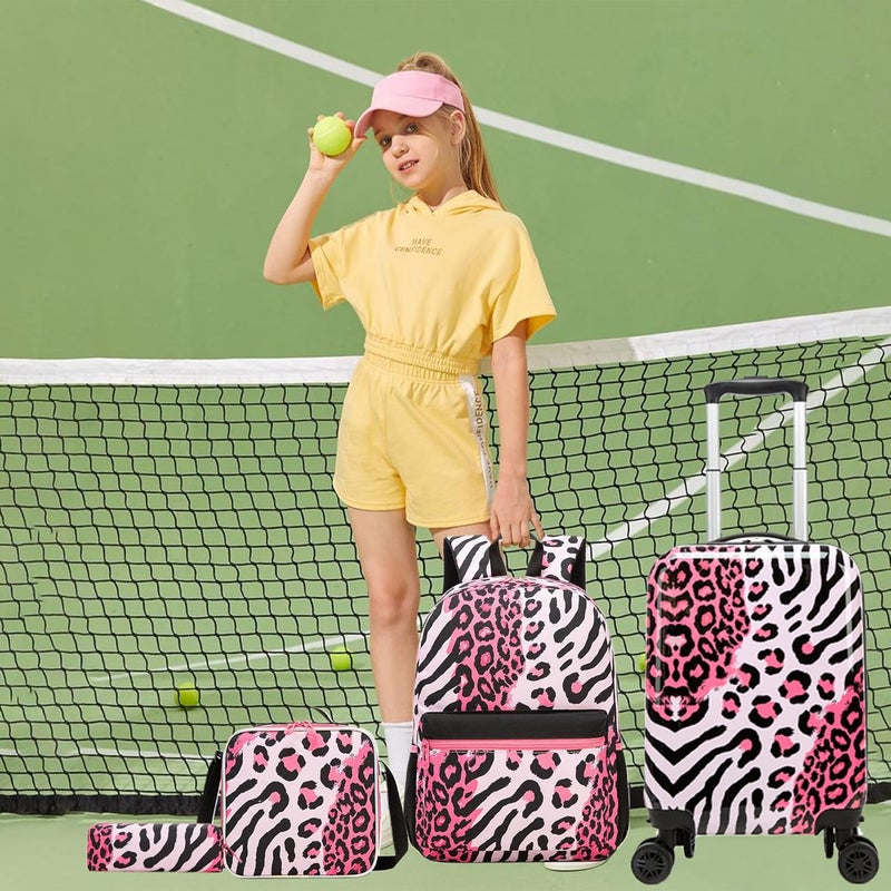 Esteemly Kids Carry on Luggage Sets for Girls Women Suitcases with Wheels Hardshell Suitcase with Travel Pillow for Airplane Travel Essential - Image 2
